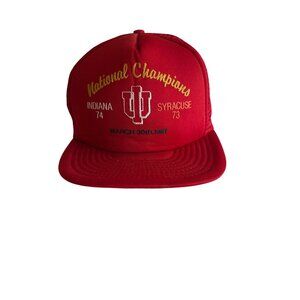 Indiana Hoosiers 1987 National Champions Red Mesh Snapback Hat Vintage 80s Sport